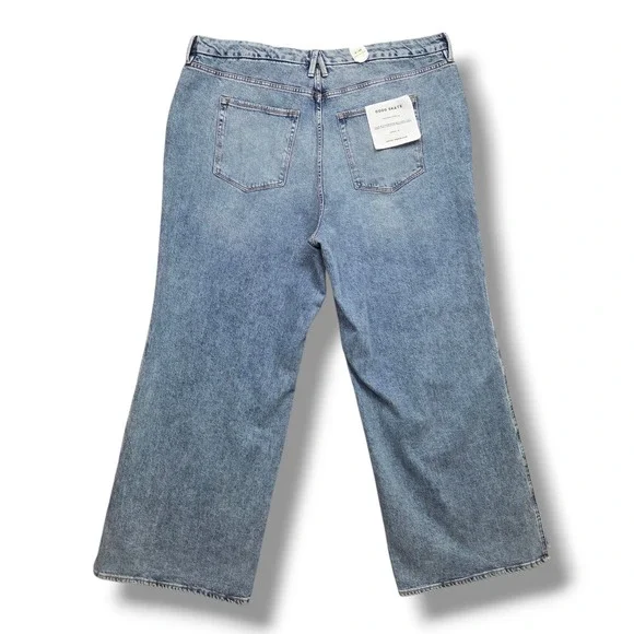 Good American Good Skate Jeans Womens 28 High Rise Loose Leg Step Insert Outseam